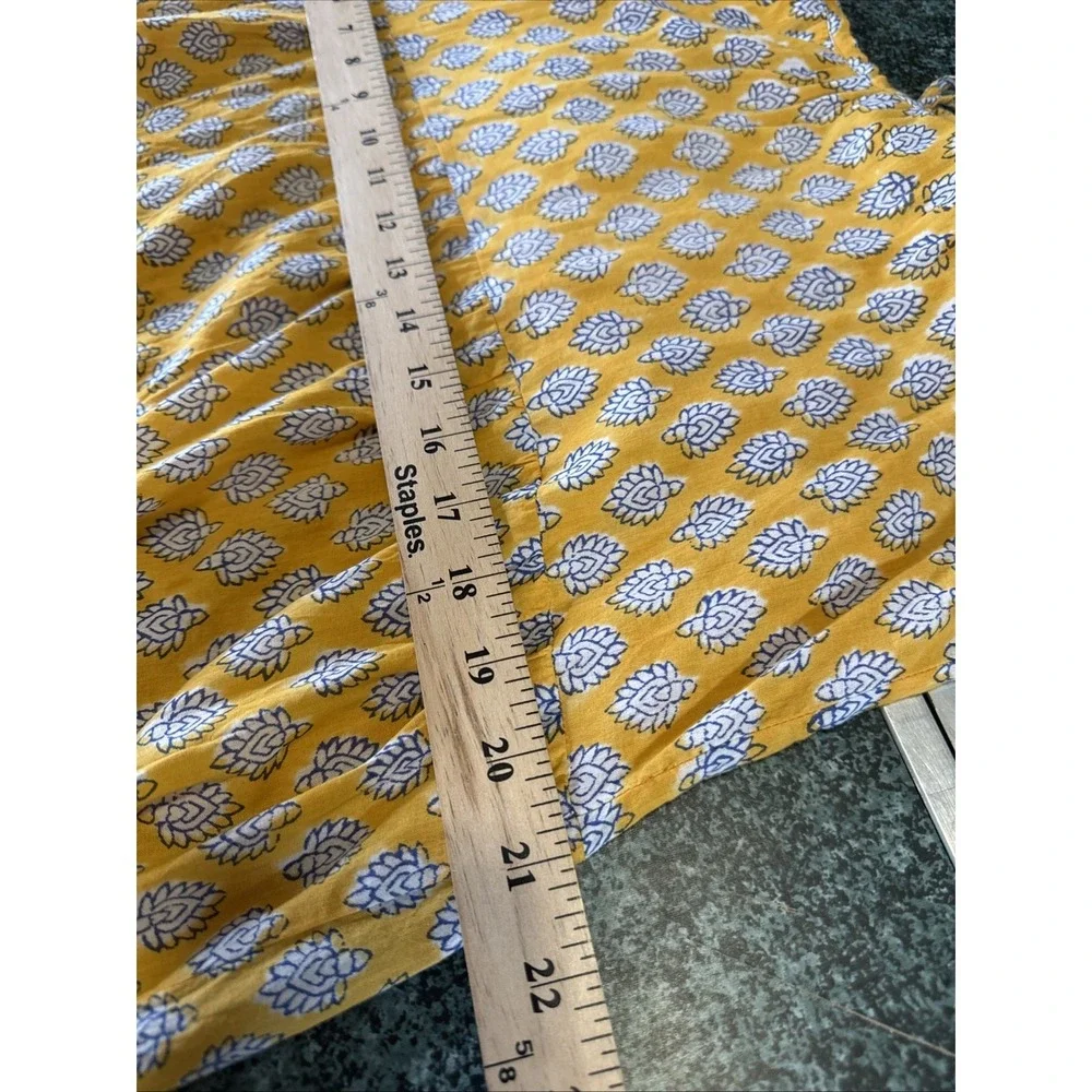 Emerson Fry India Collection Hand Block Printed Button Front Maxi Dress M/L??